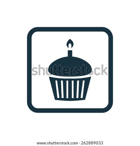 cake icon Rounded squares button, on white background 