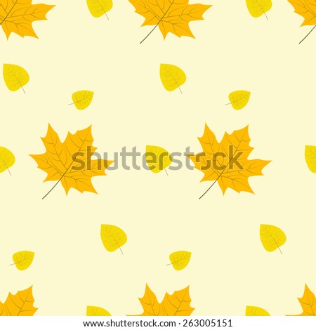 autumn yellow leaves pattern vector illustration