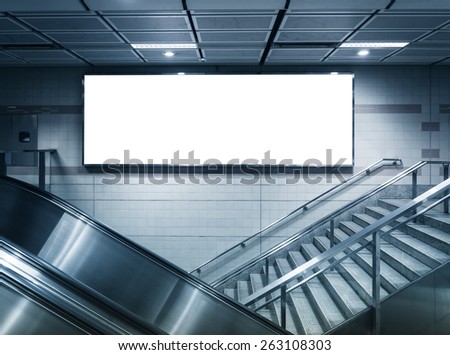 Blank Horizontal big poster in subway station