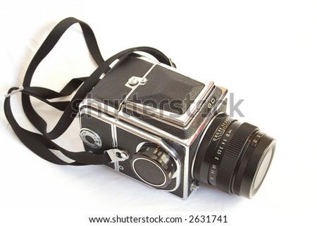 isolated photo of the old camera on white