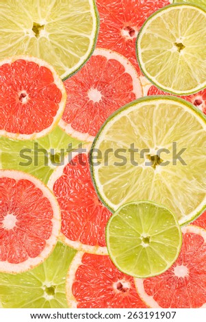 Grapefruit And Lime Slice Abstract Seamless Pattern