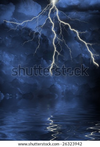 lightning strike in the clouds