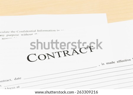 Business contract; documents are mock-up