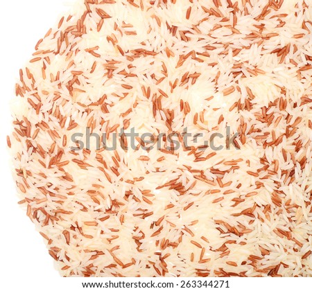 brown rice isolated on white background