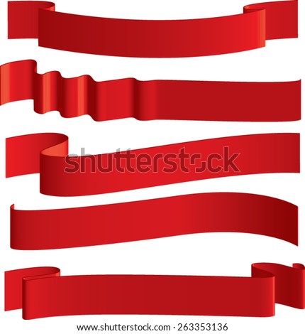 red ribbon patterns Royalty-Free Stock Photo #263353136