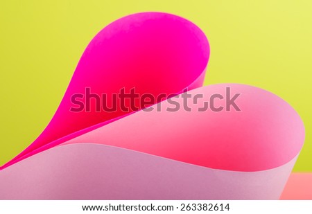 Color paper  heart-shaped. 