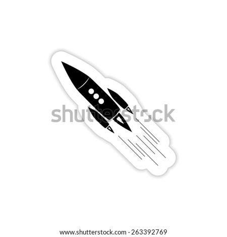 Rocket icon on a white background with shadow 