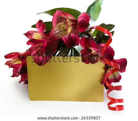 Gold gift card with flowers