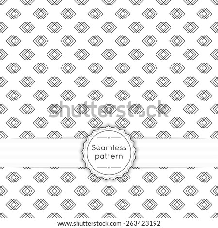 Vector seamless pattern with vintage old banner and ribbon. Repeating geometric shapes, diagonal, line, arrow, rhombus, diamond