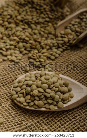 Variations lentils, lentils bio, product stock photo