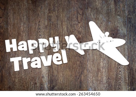 Concept of happy journey by the plane
