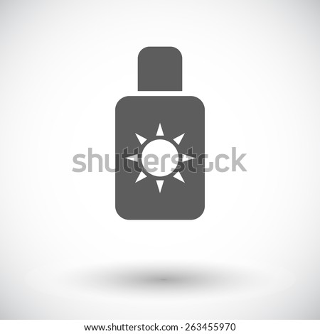 Sunscreen. Single flat icon on white background. Vector illustration.