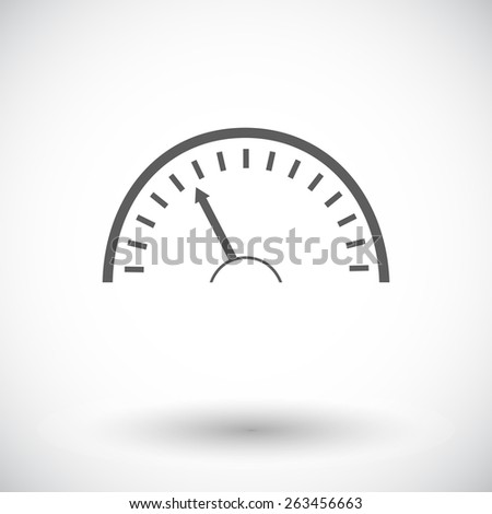 Speedometer. Single flat icon on white background. Vector illustration.