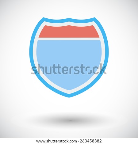 Road sign. Single flat icon on white background. Vector illustration.