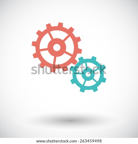 Gear. Single flat icon on white background. Vector illustration.