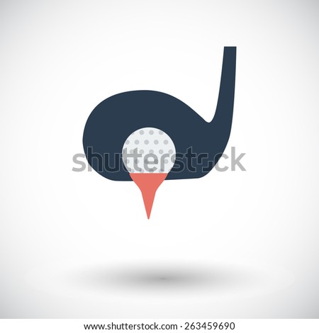 Golf. Single flat icon on white background. Vector illustration.