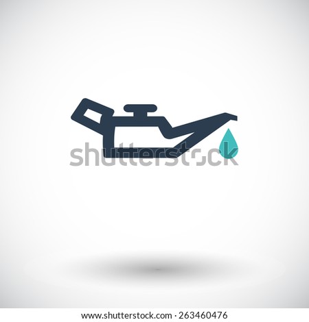 Engine oil. Single flat icon on white background. Vector illustration.