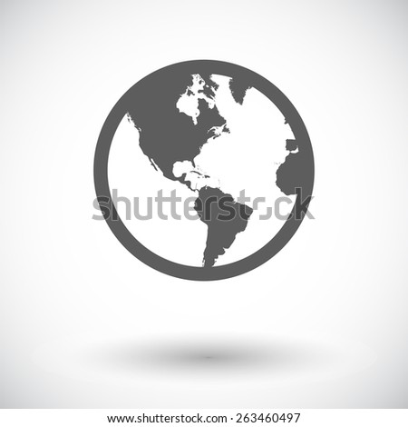 Earth. Single flat icon on white background. Vector illustration.