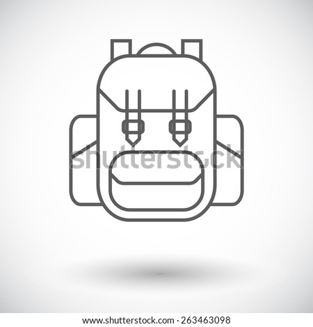 Rucksack. Single flat icon on white background. Vector illustration.