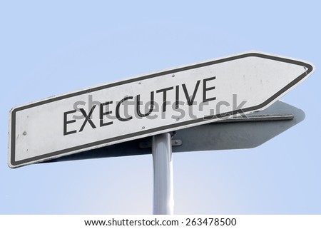 EXECUTIVE word on road sign