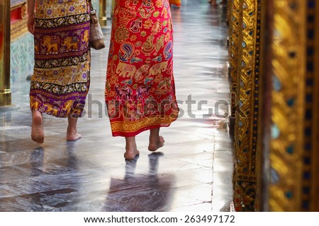 Thai tradition batik in temple