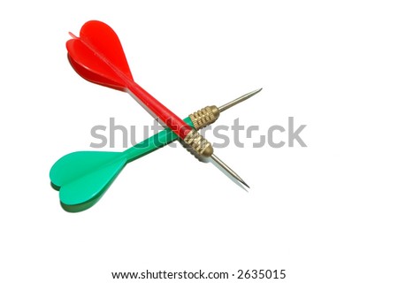 isolated colorfull crossed darts