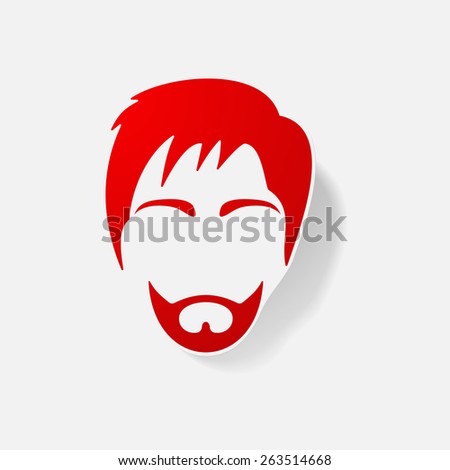Sticker paper products realistic element design illustration the man