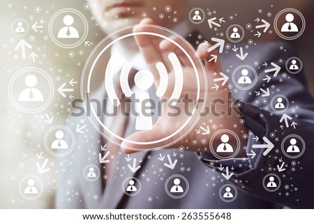 Business button Wifi connection icon web icon signal