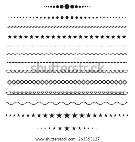Collection of vector dividers Royalty-Free Stock Photo #263563127