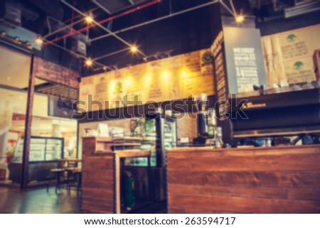 Blur coffee shop- vintage effect style pictures