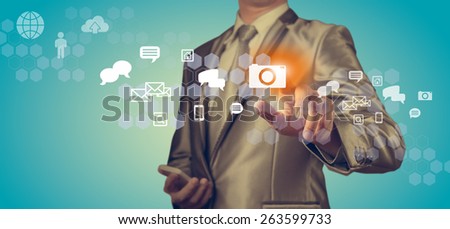 businessman working with digital chart, business improvement concept