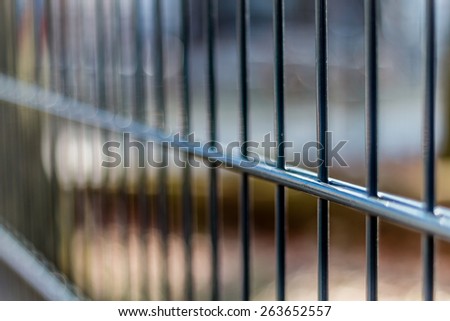 Bars fence with a blurry background