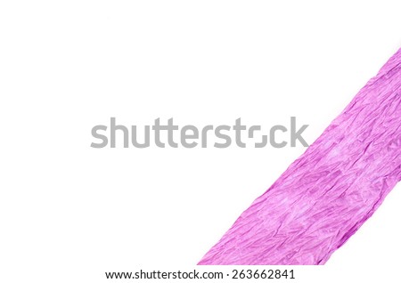 Frame of pink ribbon on white background