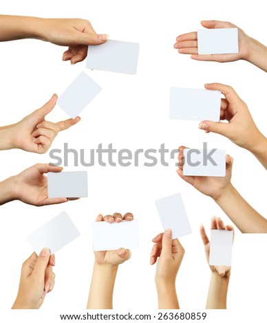 Hand holding a business card