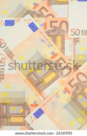 Money collage background made of 50 euro banknotes