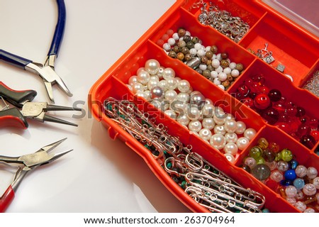 beads in case next to pliers