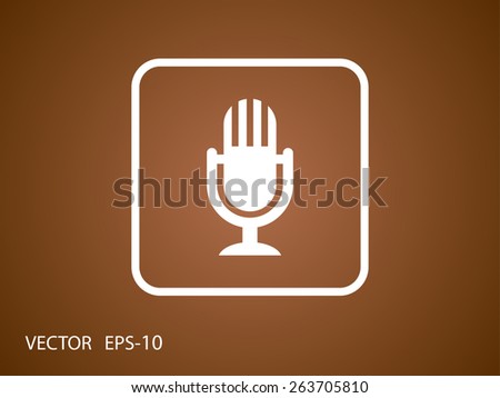 Flat  icon of microphone