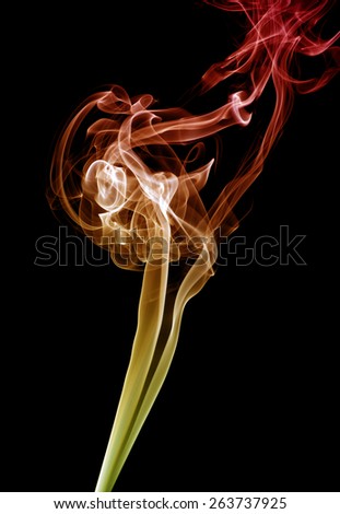 colored smoke isolated on white background 
