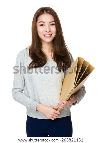 Woman university with folder