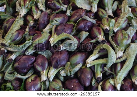 artichokes at the market, horizontal picture