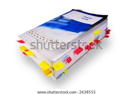 Old master guide book isolated over white background