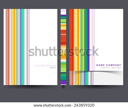 Vector colorful brochure cover design with vertical stripes