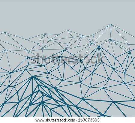 Abstract vector mountain with outline