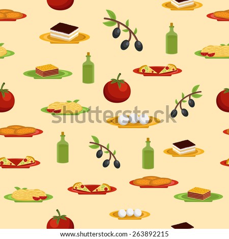Seamless background on italian food theme for your design