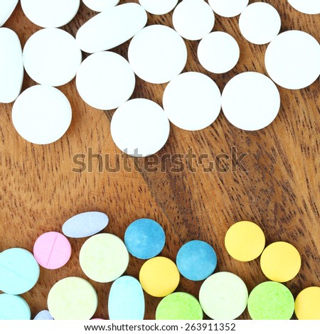 pills and capsules medical background