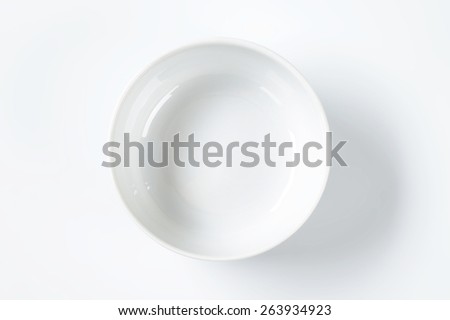 empty white bowl on white background Royalty-Free Stock Photo #263934923