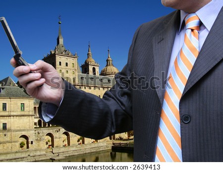 Businessman viewing a picture