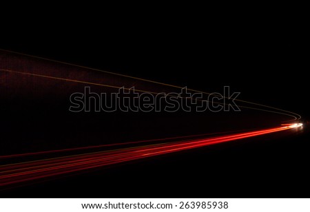 Car light trails in the tunnel. Long exposure photo taken in a tunnel below Veliko Tarnovo