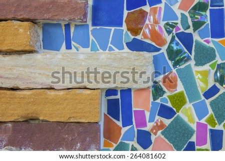 Background wall tiles with colorful.