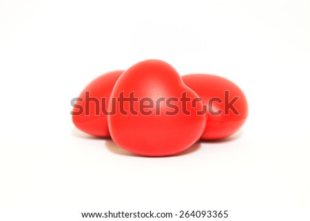 Red heart on white background (isolated)